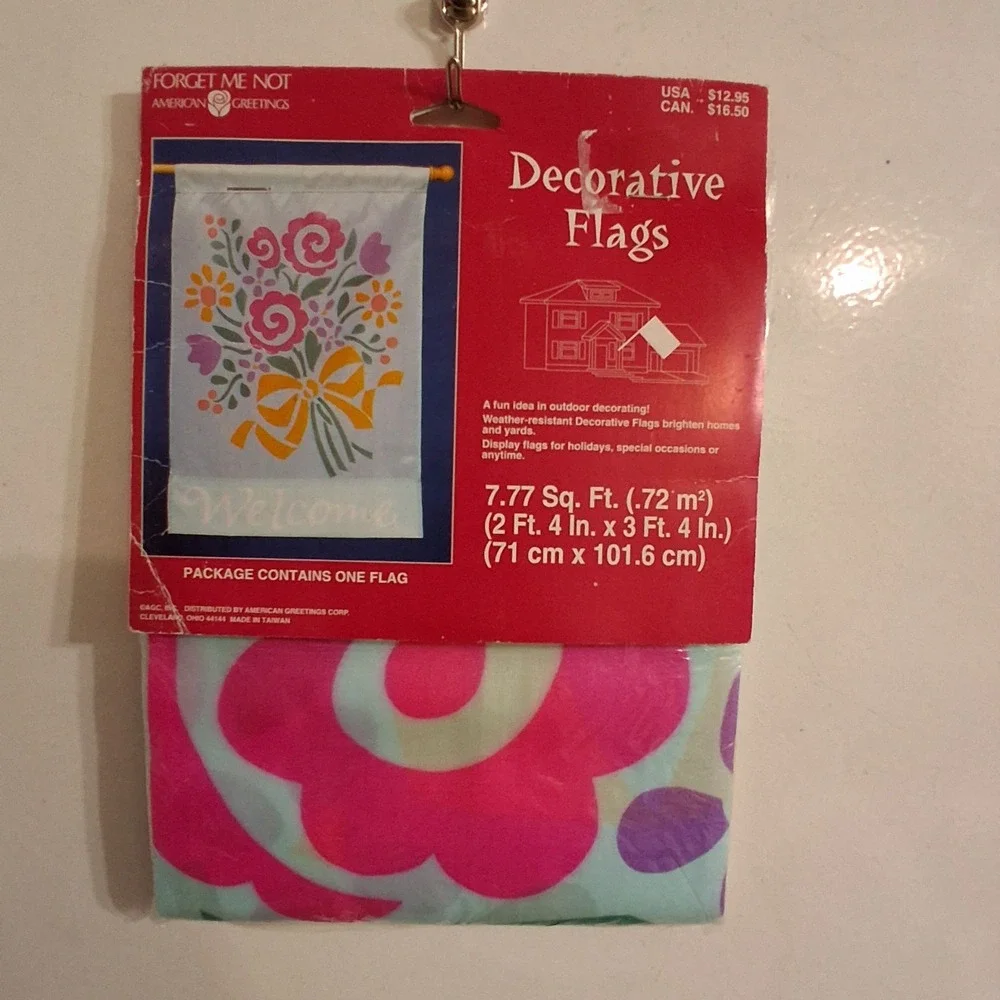 Vintage 90s NOS Floral Rose Bouquet‎ Garden Flag Spring Easter